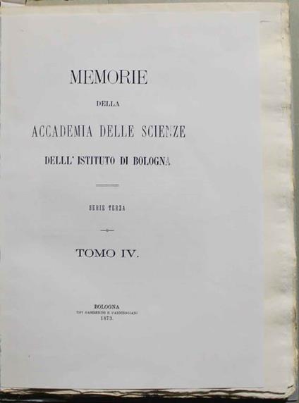 Descrizione della mineralogia generale della provincia di Bologna. Parte prima - Luigi Bombicci - copertina