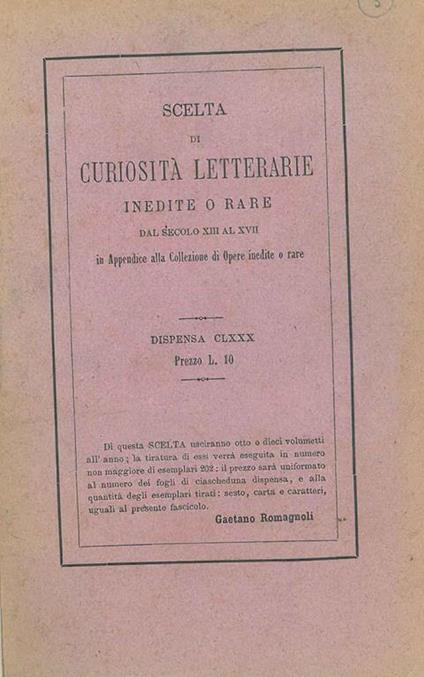 Compendio di storia romana di Lucio Anneo Floro. Volgarizzamento inedito secondo un codice dell'Ambrosiana. Pubblicato per cura di A. Ceruti - copertina