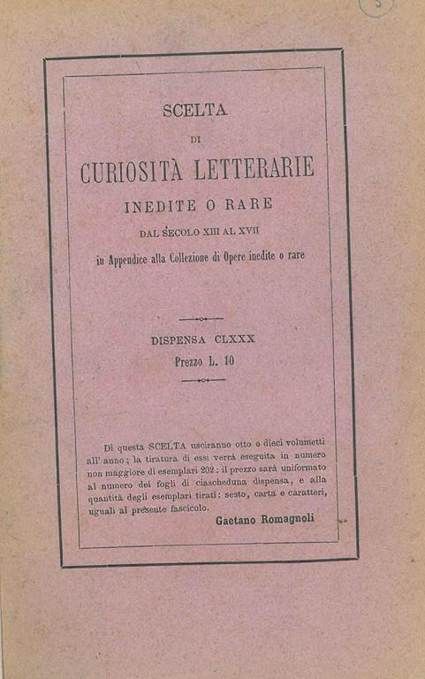 Compendio di storia romana di Lucio Anneo Floro. Volgarizzamento inedito secondo un codice dell'Ambrosiana. Pubblicato per cura di A. Ceruti - copertina