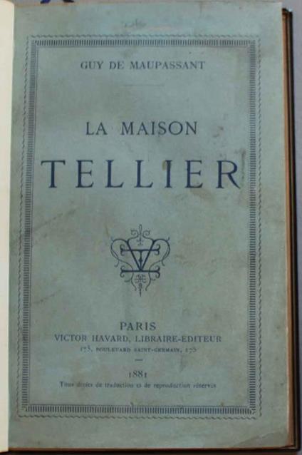 La Maison Tellier - Guy de Maupassant - copertina
