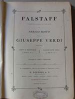 Falstaff. Commedia lirica in tre atti di Arrigo Boito, musica di Giuseppe Verdi. Canto e pianoforte. Riduzioni di Carlo Carignani