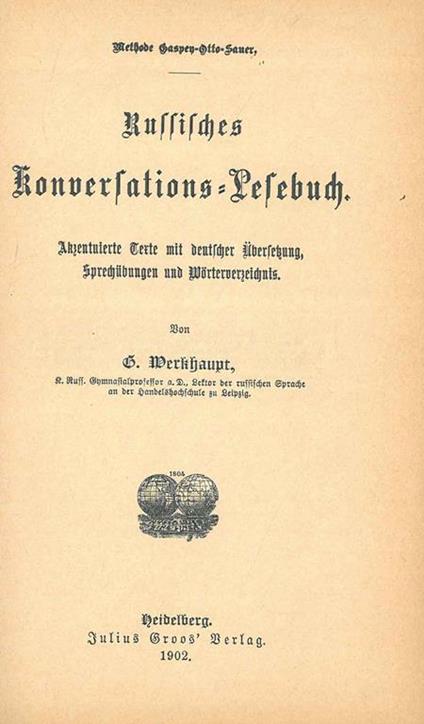 Methode Gaspen-Otto-Sauer. Russisches Konversation-lefebuch - copertina