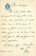 Foglio intestato: Camera dei Deputati datata: Chievo, 1.11.1906