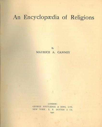 An Encyclopaedia of religions - copertina