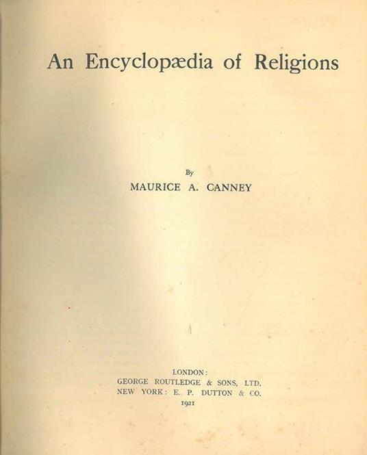 An Encyclopaedia of religions - copertina