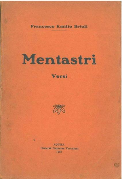 Mentastri. Versi - copertina