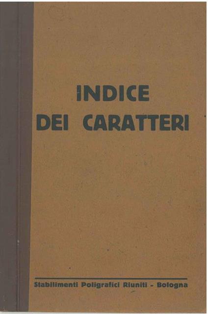 Indice dei caratteri - copertina