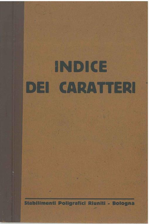 Indice dei caratteri - copertina