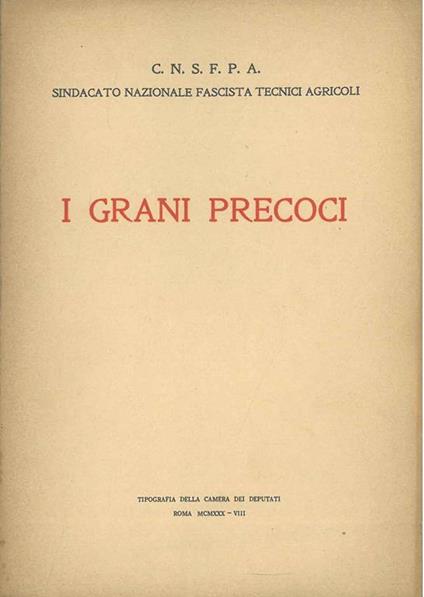 I grani precoci - copertina