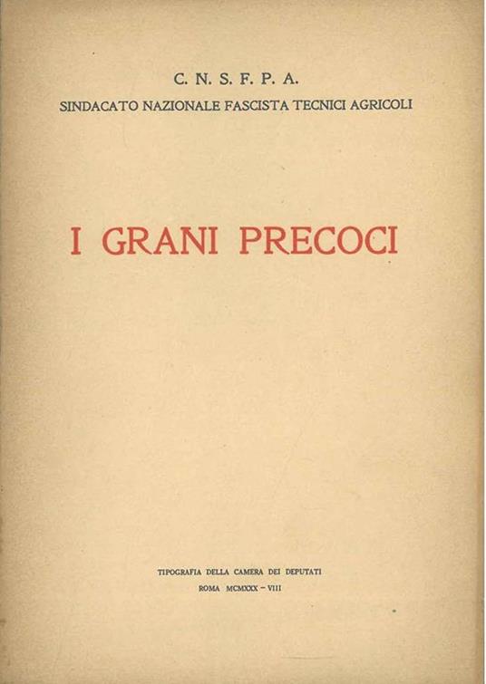 I grani precoci - copertina