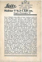 Hektor 1: 6,3f. 2,8 cm. Angolo d'immagine 76*