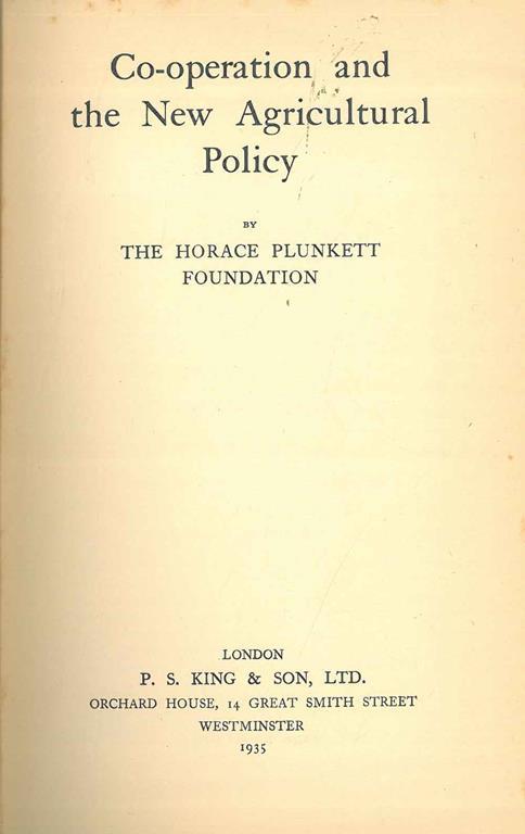 Co-operation and the new agricultural policy - copertina