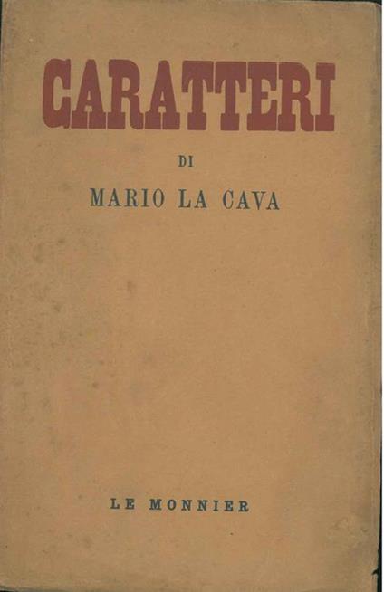 Caratteri - Mario La Cava - copertina