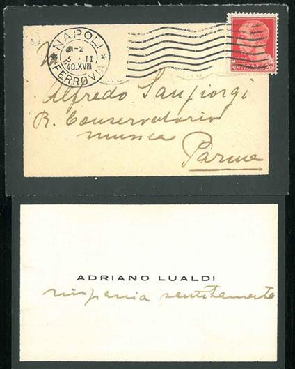 Biglietto da visita viaggiato il 3 Novembre - Adriano Lualdi - copertina