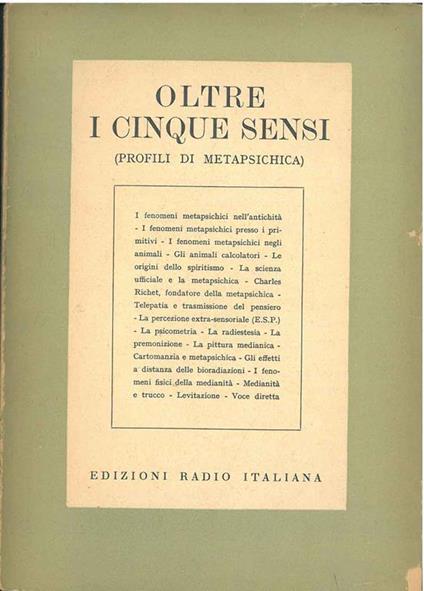 Oltre i cinque sensi: (profili di metapsichica) di: Egidi - copertina