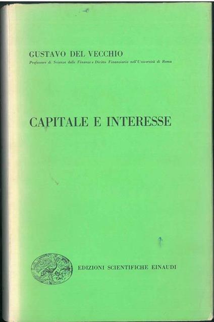 Capitale e interesse - Gustavo Del Vecchio - copertina