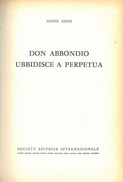 Don Abbondio ubbidisce a Perpetua - Leone Gessi - copertina