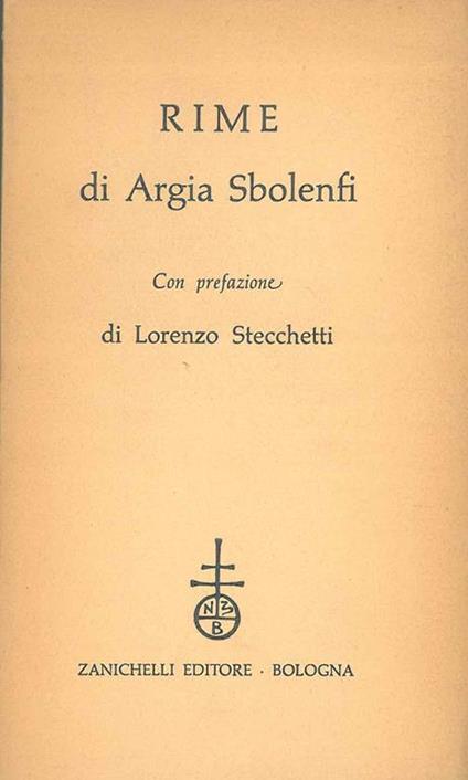 Rime - Argia Sbolenfi - copertina