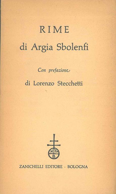 Rime - Argia Sbolenfi - copertina