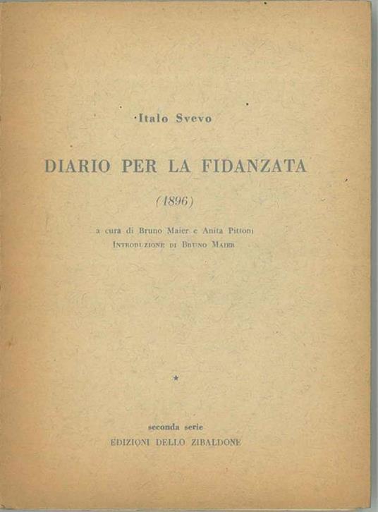 Diario per la fidanzata (1896) a cura di Bruno Maier e Anita Pittoni - Italo Svevo - copertina