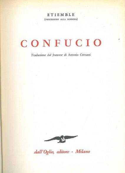 Confucio - copertina