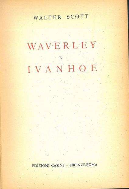 Waverly e Ivanhoe - Walter Scott - copertina