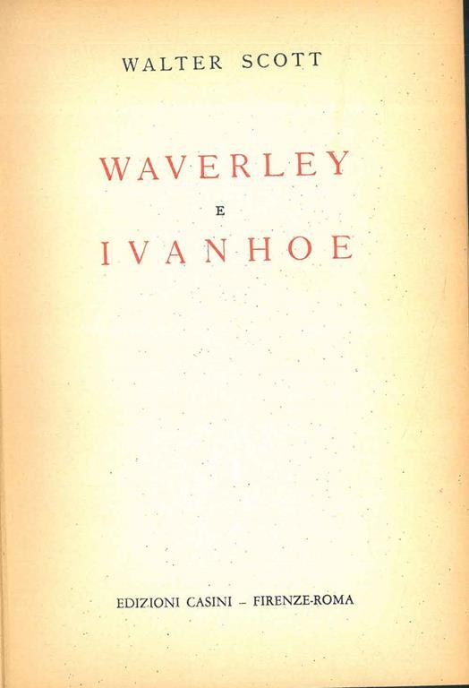 Waverly e Ivanhoe - Walter Scott - copertina