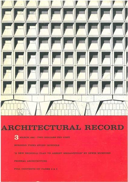 Architectural Record, n. 3, March1965. Building Types study: Schools - copertina