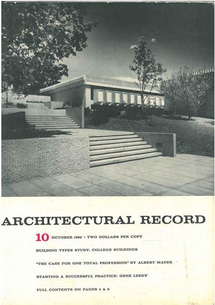 Architectural Record, n. 10, October 1965. Building Types study: Colelge Buildings - copertina