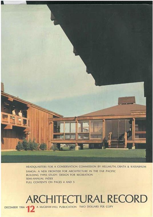 Architectural Record, n. 12, December 1966. Building types study: Design for recreation - copertina