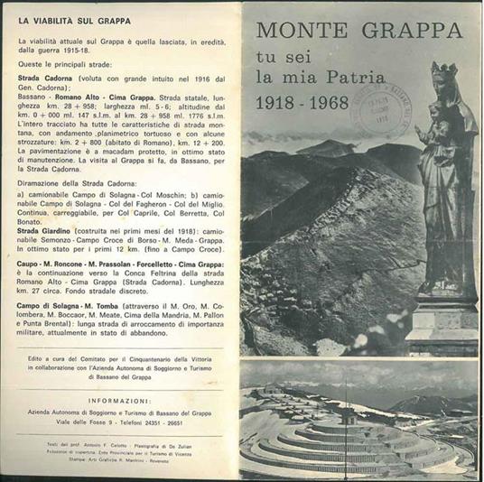 Monte Grappa tu sei la mia Patria 1918-1968 - copertina