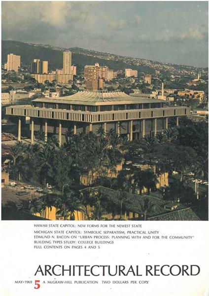 Architectural Record N. 5, May 1969. Building types study: College buildings - copertina