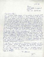 Foglio bianco datato: 