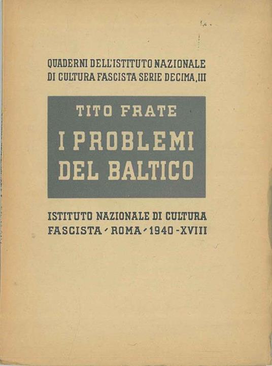 I problemi del Baltico - Tito Frate - copertina