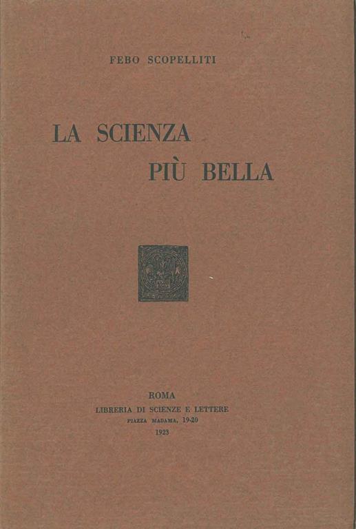 La scienza più bella - Febo Scopelliti - copertina