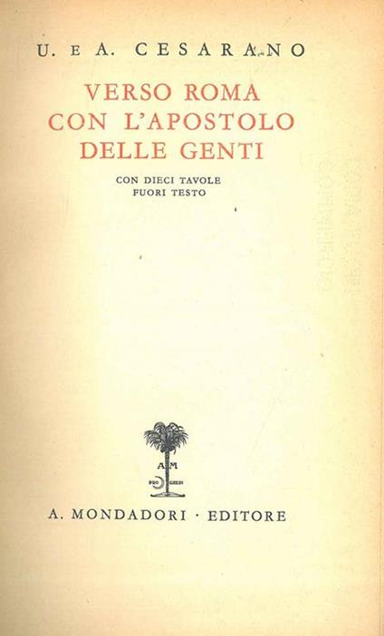 Verso Roma con l'apostolo delle genti - U. Cesarano - copertina