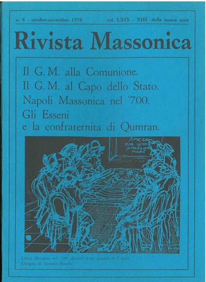 Rivista Massonica n. 8, ottobre - novembre 1978 - copertina
