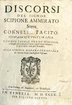 Discorsi sopra Cornelio Tacito nuovamente posti in luce. Con due tavole, una de' Discorsi, e luoghi di Cornelio sopra i quali sono fondati: l'altra delle cose più Notabili. Alla Serenis. Madama Christiana di Loreno Gran Duchessa di Toscana