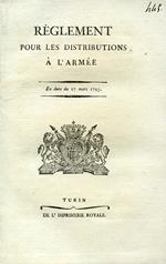 Réglement pour les distributions à l'Armée. En date du 17 mars 1795