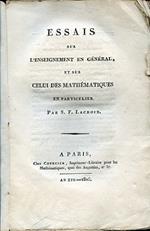 Essais sur l'enseignement en général et sur celui des mathématiques en particulier