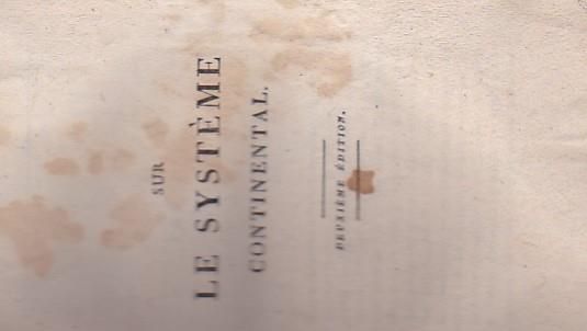 Sur le systéme continental. Deuxiéme édition - August W. Schlegel - copertina