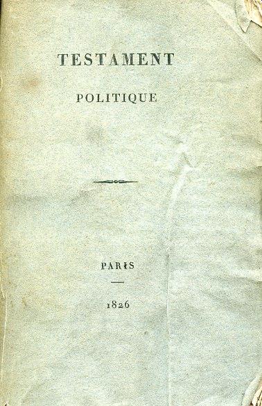 Testament Politique - Ignazio Thaon di Revel - copertina