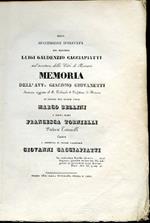 Della successione intestata del Marchese Luigi Gaudenzio Cacciapiatti nel territorio della Città di Novara. Memoria in favore del Signor Conte Marco Bellini e della dama Francesca Tornielli contro il Signor Cardinale Giovanni Cacciapiatti