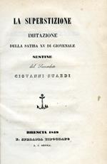 La Superstizione. Imitazione della Satira XV di Giovenale