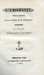 L' Emigrante. Imitazione della Satira III di Giovenale