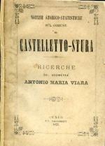 Notizie storico. statistiche sul Comune di Castelletto Stura. Ricerche