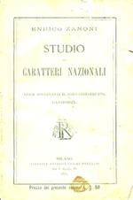 Studio dei caratteri nazionali. Leggi governanti il loro svolgimento. L'antichità