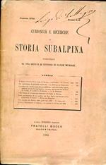 Curiosità e ricerche di Storia Subalpina pubblicate da una società di studiosi di patrie memorie. Puntata XVII
