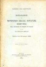 Camera dei Deputati. Dichiarazioni del Ministro delle Finanze (Seismit Doda) nella discussione sull'inchiesta pei tabacchi promossa dal deputato Imbriani. Tornata del 19 maggio 1890 (Estratto dal rendiconto ufficiale)