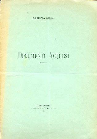 Documenti Acquesi - Francesco Gasparolo - copertina